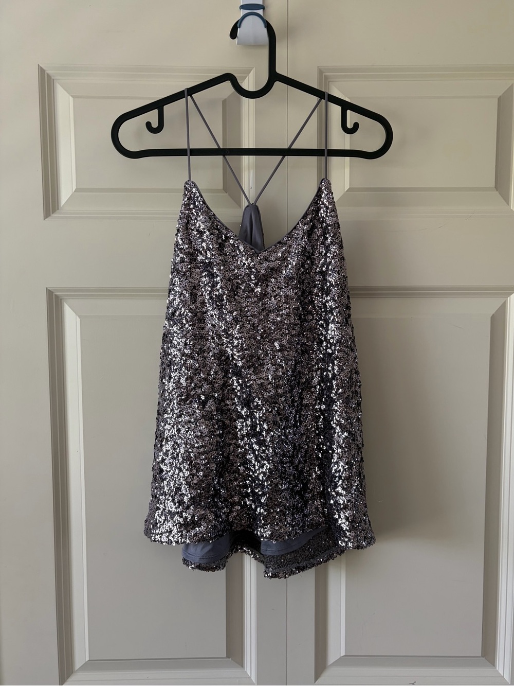 Express Silver Sequin Tank Top